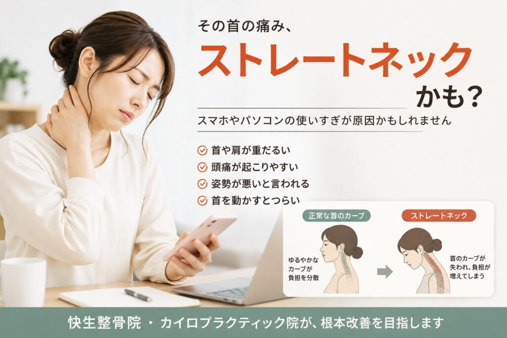 ストレートネック（スマホ首）｜大阪市鶴見区・今福鶴見の整体【快生