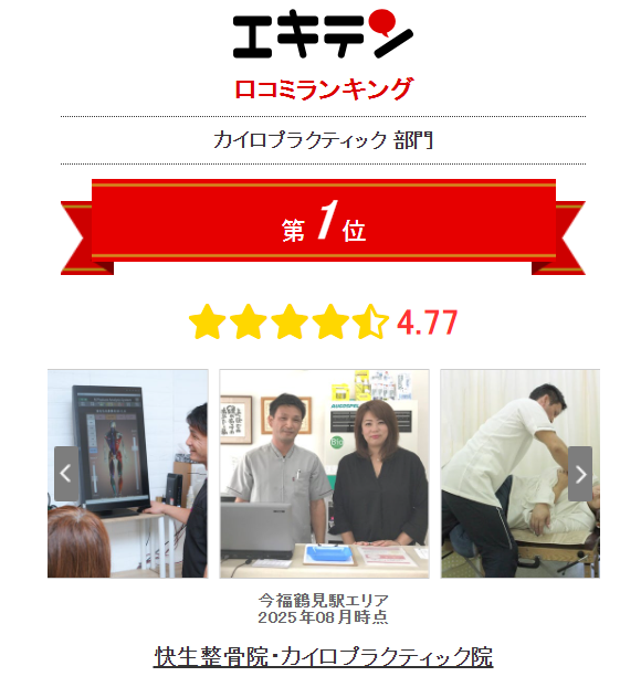 エキテン　口コミランキング　カイロプラクティック部門　第1位　